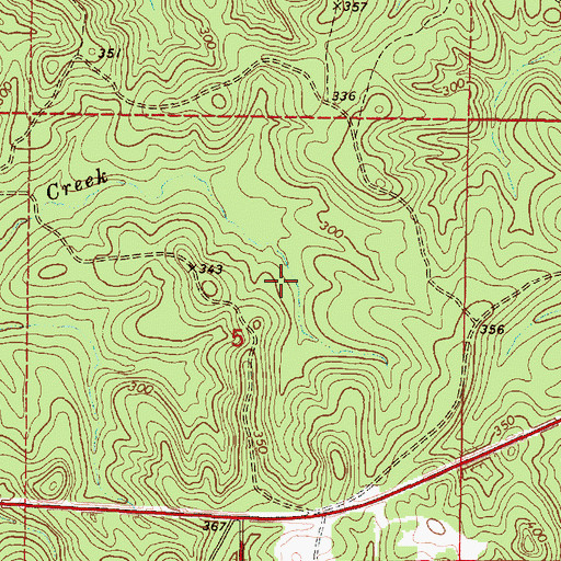 Topographic Map of Puss Cuss Creek Oil Field, AL