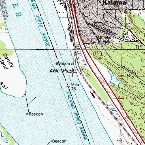 Topographic Map of Ahle Point, WA