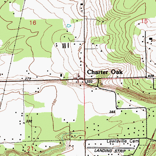 Topographic Map of Charter Oak, WA