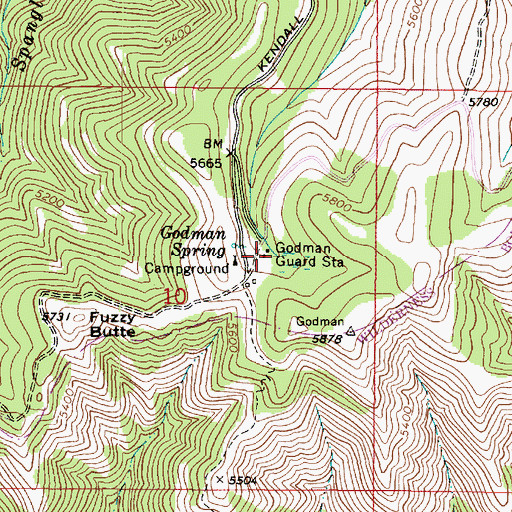 Topographic Map of Godman Guard Station, WA