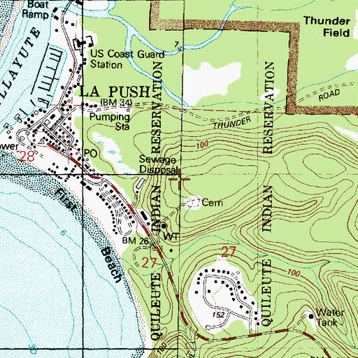 Topographic Map of Quileute Reservation, WA