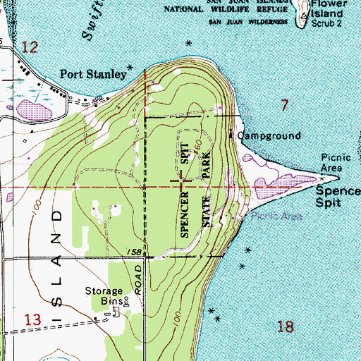 Topographic Map of Spencer Spit State Park, WA