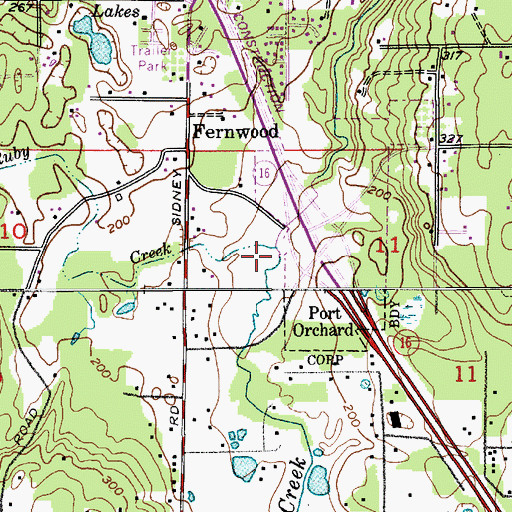 Topographic Map of Ruby Creek, WA