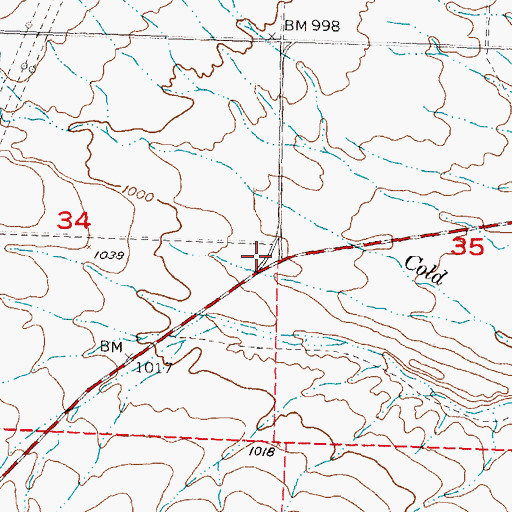 Topographic Map of Cold Creek, WA