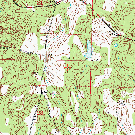 Topographic Map of Sugar Ridge Oil Field, AL