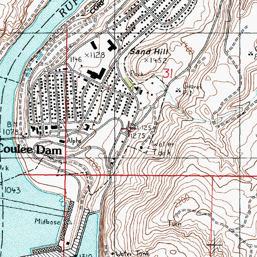 Topographic Map of Mason City, WA