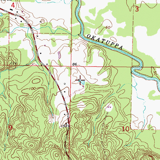 Topographic Map of West Barrytown Oil Field, AL