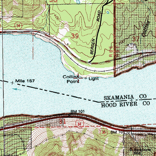 Topographic Map of Collins Point, WA