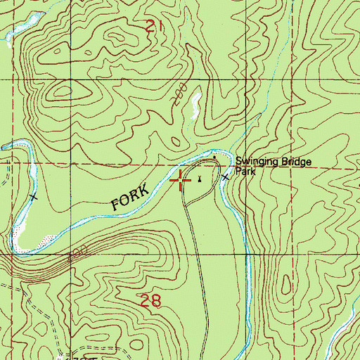 Topographic Map of Swinging Bridge Park (historical), WA