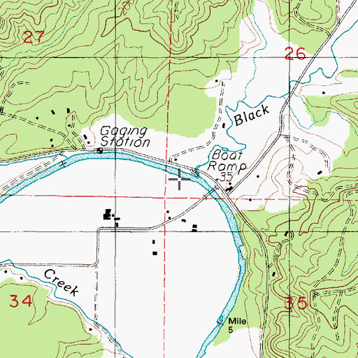 Topographic Map of Black Creek, WA