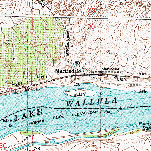 Topographic Map of Martindale, WA