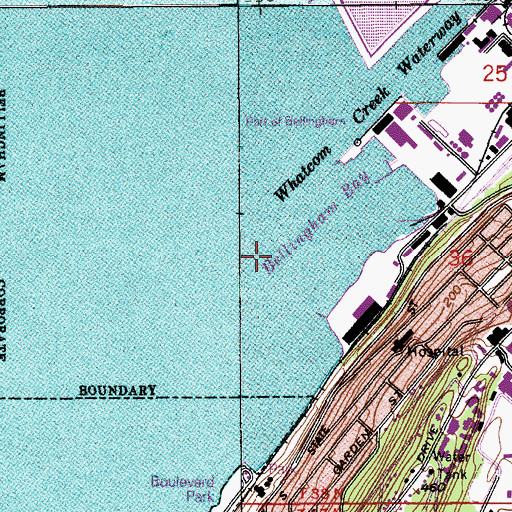 Topographic Map of Middle Reach, WA