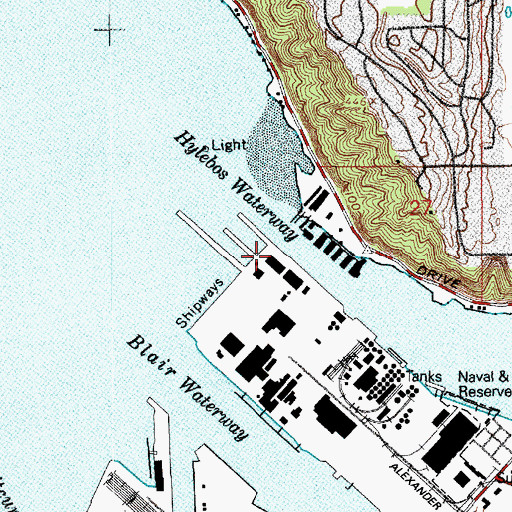 Topographic Map of Pier Number 25, WA