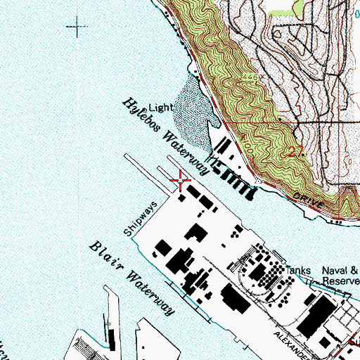 Topographic Map of Pier Number 25, WA