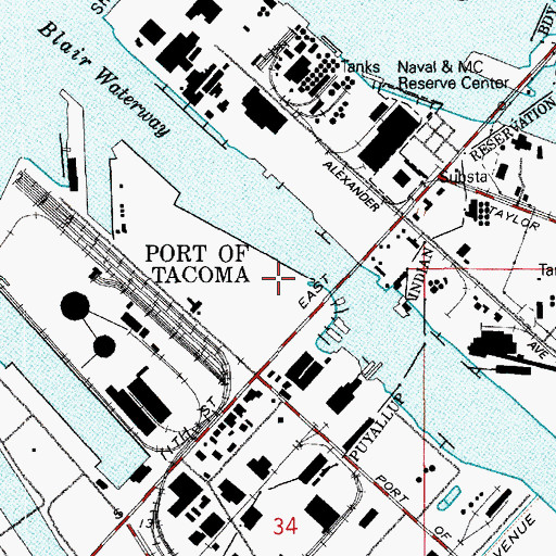 Topographic Map of Pier Number 4, WA