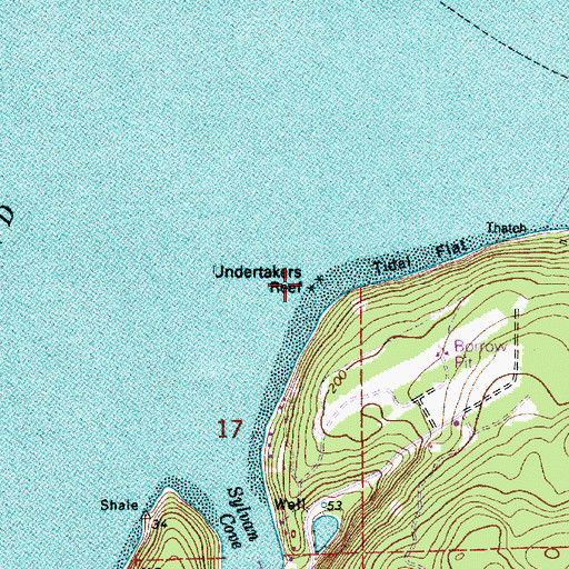 Topographic Map of Undertakers Reef, WA