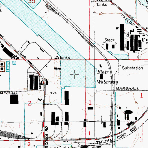 Topographic Map of Turning Basin, WA