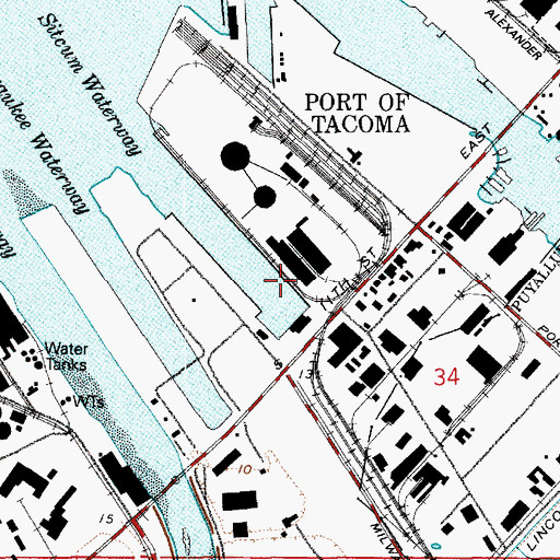 Topographic Map of Pier Number 7, WA
