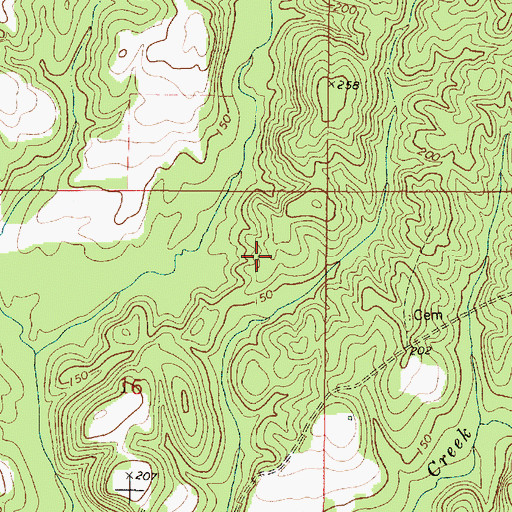 Topographic Map of Pace Creek Oil Field, AL