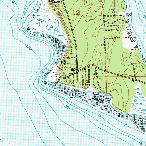 Topographic Map of Twin Spits, WA