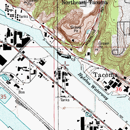 Topographic Map of Lower Turning Basin, WA