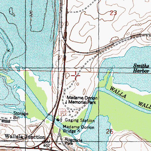 Topographic Map of Wallula State Park, WA