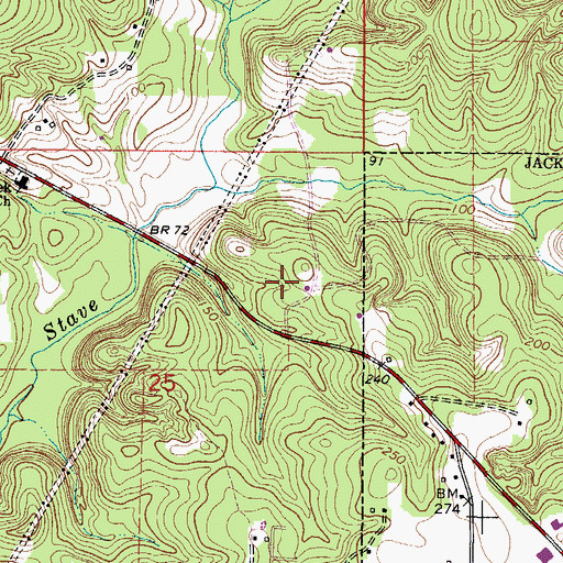 Topographic Map of Stave Creek Oil Field, AL