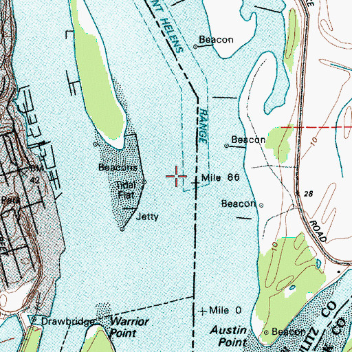 Topographic Map of Saint Helens Turn, WA