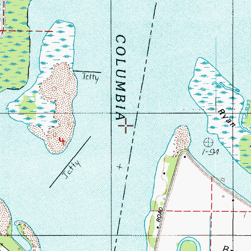 Topographic Map of Puget Island Range and Turn, WA
