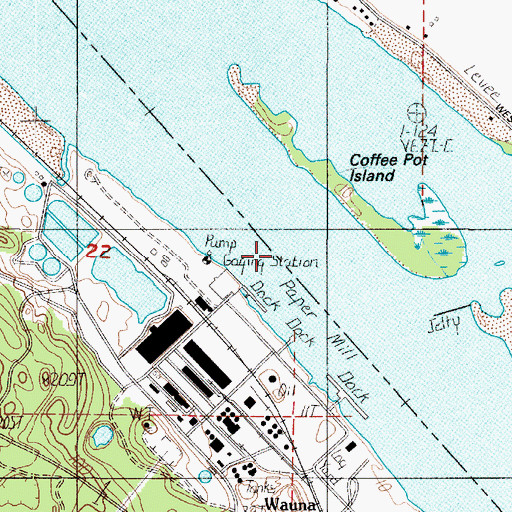 Topographic Map of Wauna Range, WA
