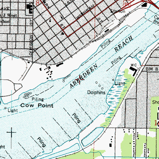 Topographic Map of Aberdeen Reach, WA