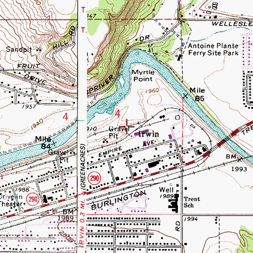 Topographic Map of Irwin, WA