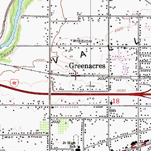 Topographic Map of Flora, WA