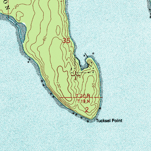 Topographic Map of Squaxin Island State Park (historical), WA
