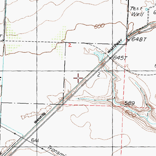Topographic Map of Wahatis Wasteway, WA