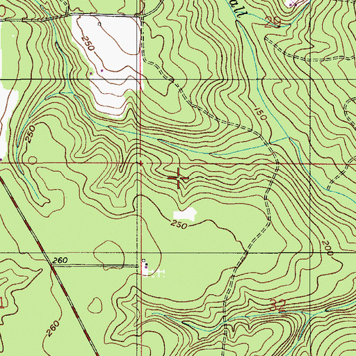 Topographic Map of Hall Creek Oil Field, AL