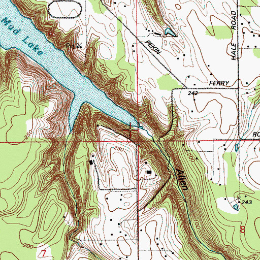 Topographic Map of Allen Creek, WA