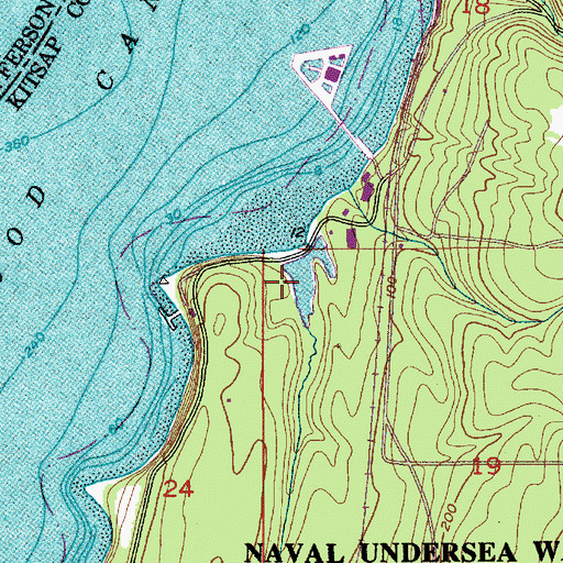 Topographic Map of Bangor Lake, WA