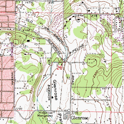 Topographic Map of Pantops, WA