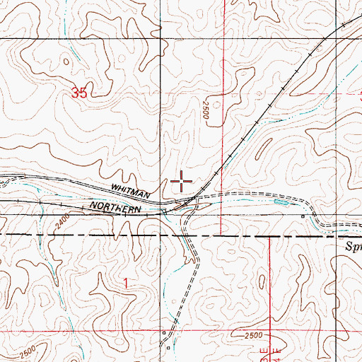 Topographic Map of Rollins, WA