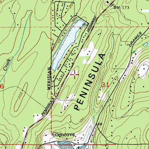 Topographic Map of Sunshine Beach, WA