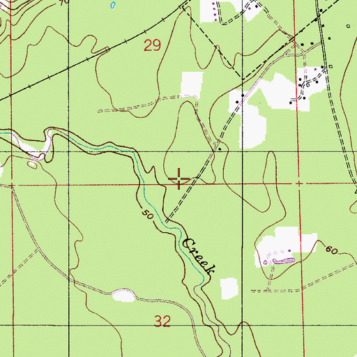 Topographic Map of Little Escambia Creek Oil Field, AL