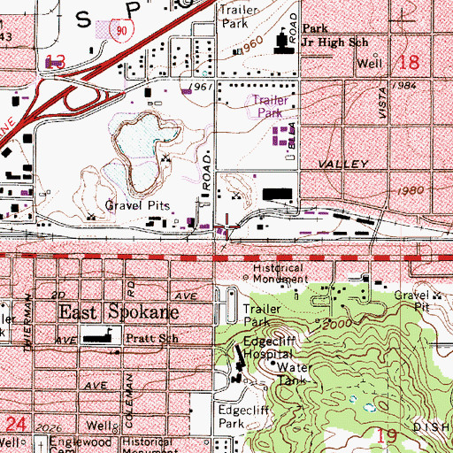 Topographic Map of Spear, WA