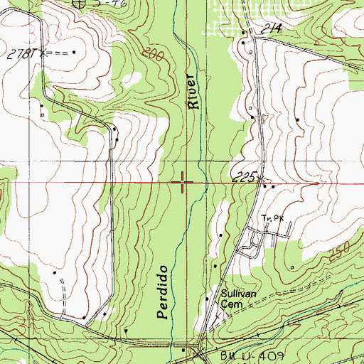 Topographic Map of Perdido Oil Field, AL