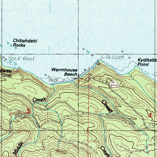 Topographic Map of Classet, WA