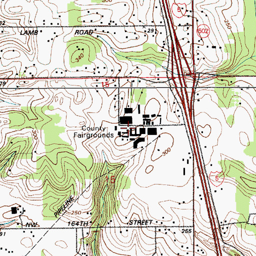 Topographic Map of Clark County Fairgrounds, WA