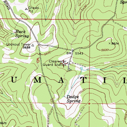 Topographic Map of Clearwater, WA