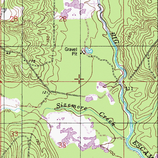 Topographic Map of Sizemore Creek Gas Field, AL