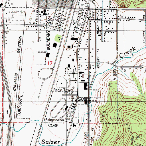 Topographic Map of Fairway Shopping Center, WA