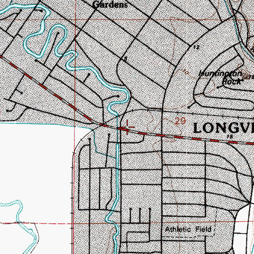 Topographic Map of Fred Meyer Longview Shopping Center, WA